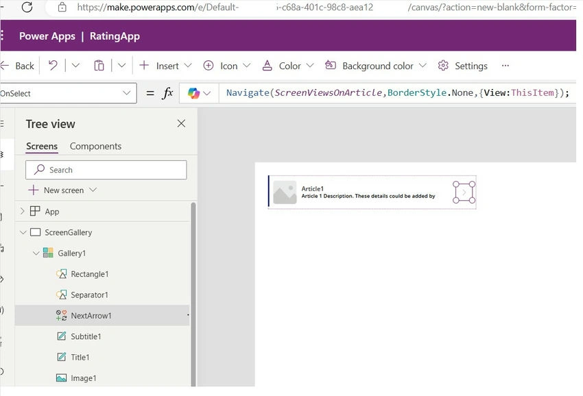 Design screen