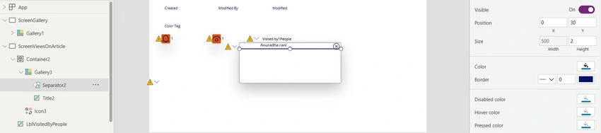 Separator UI Values