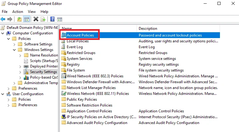 Account policy