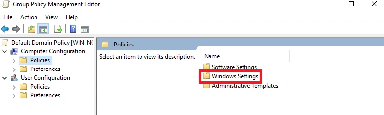Windows setting