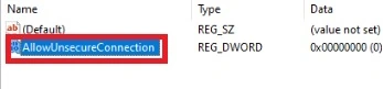AllowUnsecureConnection