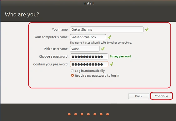 set up your user account