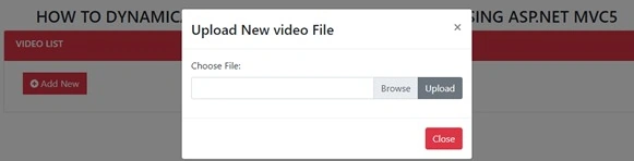 Upload new vedio file
