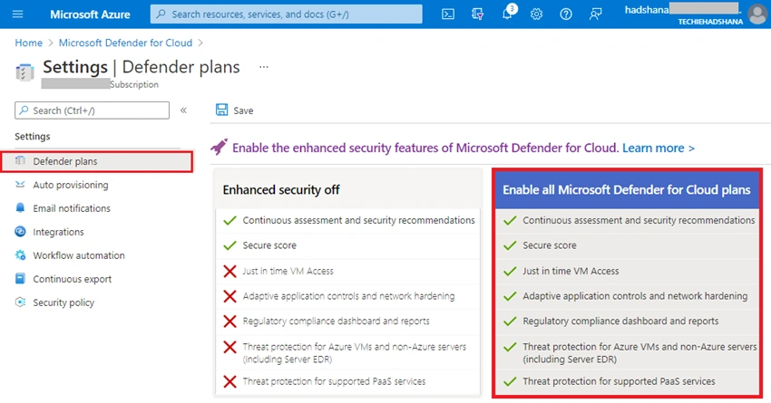 How To Enable Microsoft Defender For All The Azure Subscriptions On Cloud