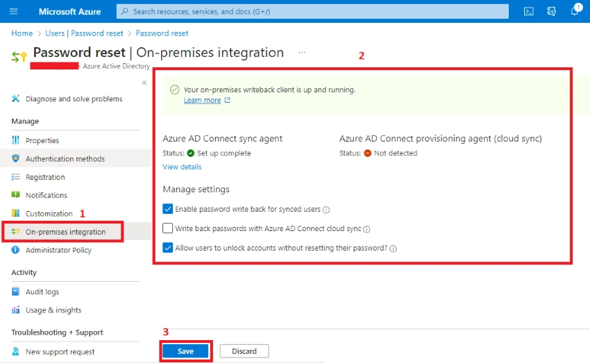 How to Enable Password Writeback SSPR in On-prem AD and Azure AD