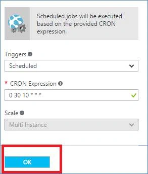 Save the web jobs Options