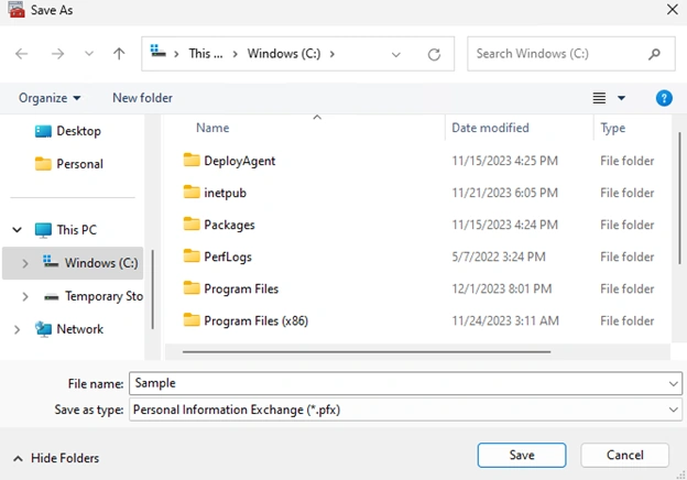 Certificate Export Wizard