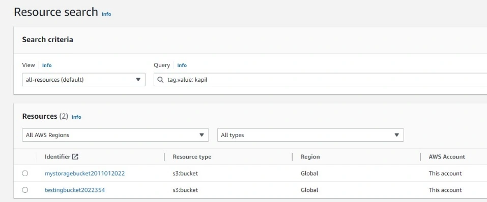 How to find AWS Resource using AWS Resource Explorer