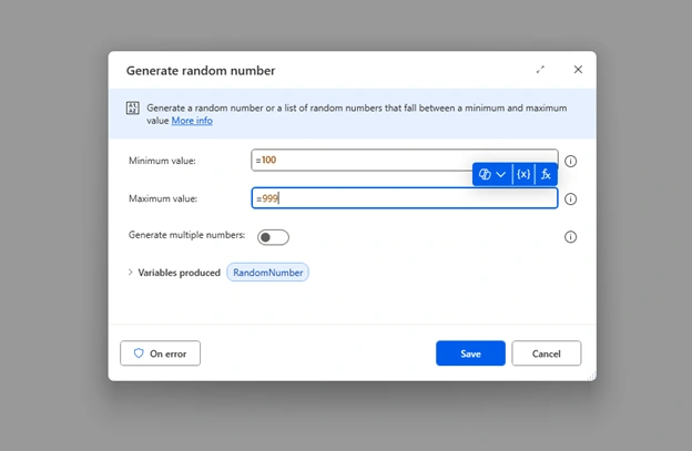 Set minimum value and maximum value