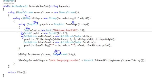 Barcode in MVC 