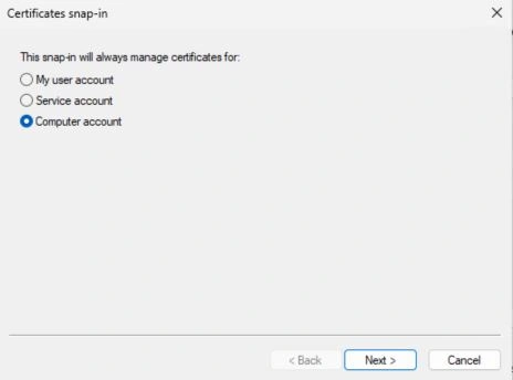 Certificates Snap-in