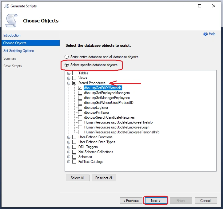 stored procedures