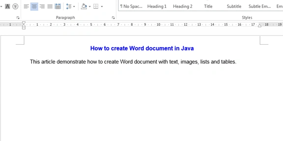 How To Generate Word Documents In Java