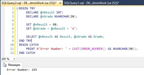 How To Handle Exception In SQL Server