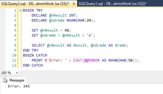 How To Handle Exception In SQL Server