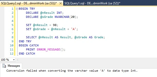 How To Handle Exception In SQL Server