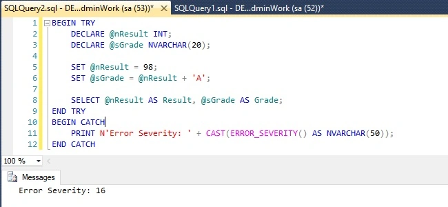 How To Handle Exception In SQL Server