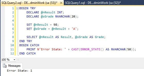 How To Handle Exception In SQL Server