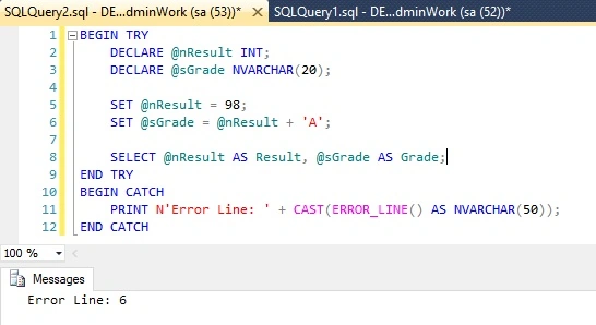 How To Handle Exception In SQL Server