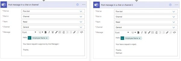 Post message in a chat or channel-