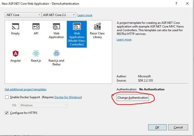 Change authentication