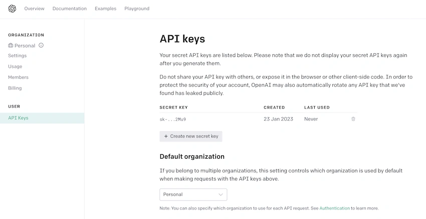 Implementing ChatGPT in NodeJS