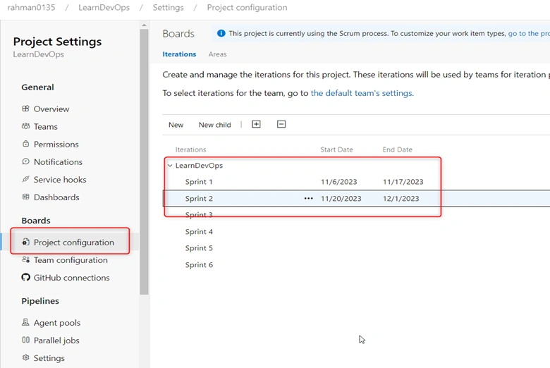 Project configuration