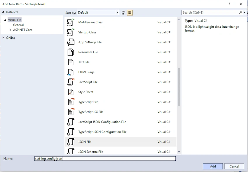 How to implement Serilog in ASP.NET Core Web API