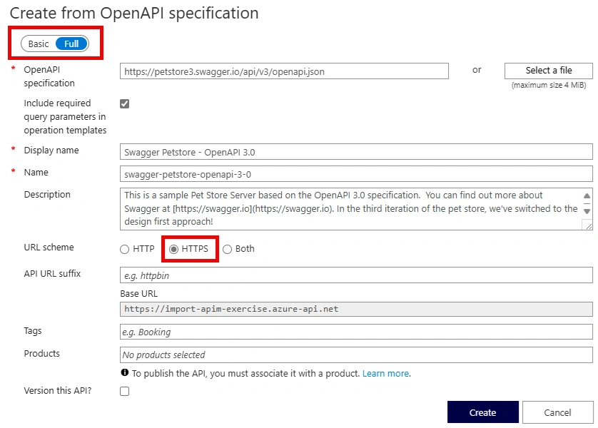 Create from OpenAPI specification