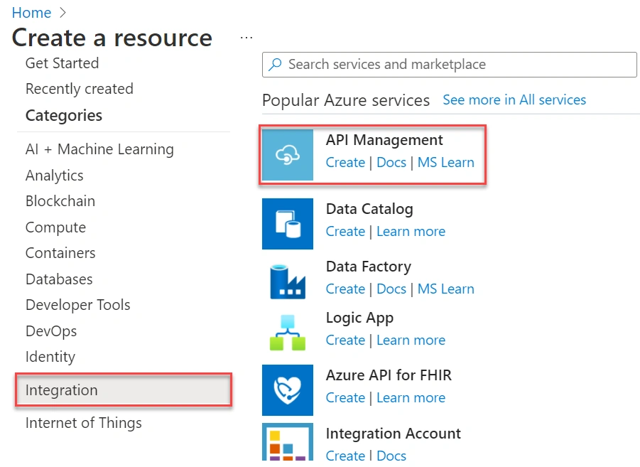 Create resource page