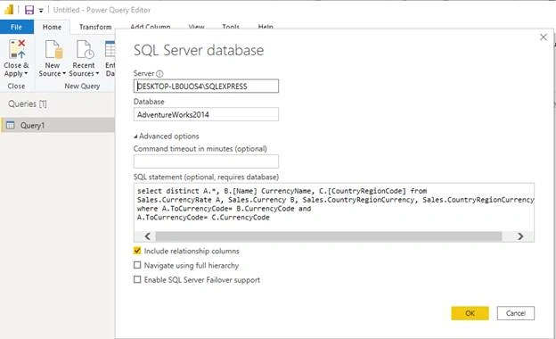 How To Import Data Directly From The SQL Query In Power BI