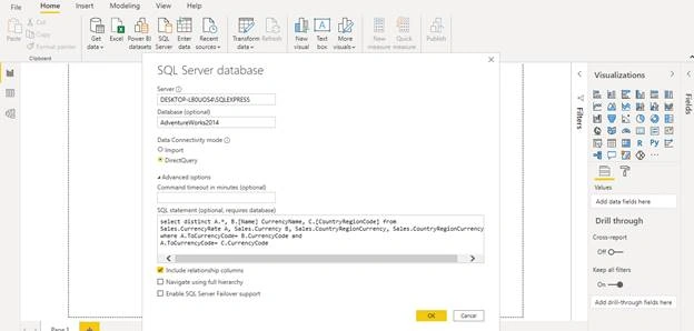 How To Import Data Directly From The SQL Query In Power BI