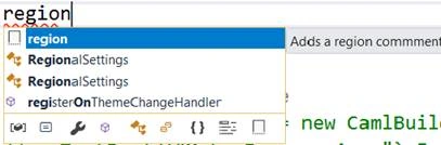 Include Regions In TypeScript While Working In Visual Studio CodeVisual Studio - TypeScript file - region snippet in IntelliSense