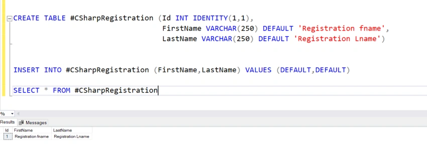 How To Insert A Default Value In SQL Statement