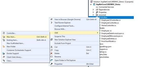 How To Insert Data To Database Using Model In ASP.NET Core 2.1 MVC Using ADO.NET