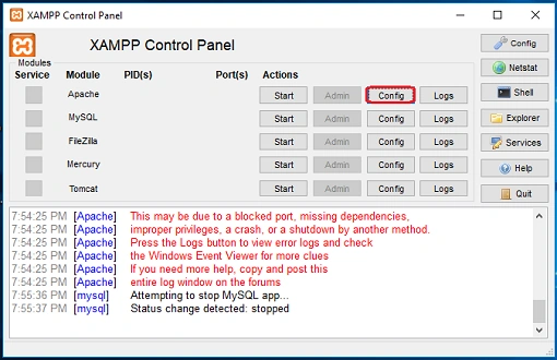 click on configure