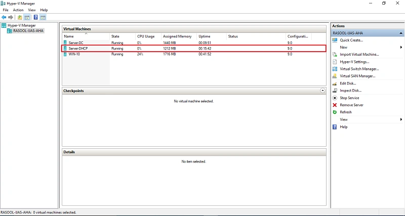 install DHCP server and configure Windows server
