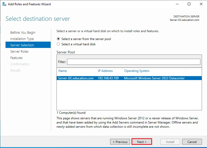 install DHCP server and configure Windows server