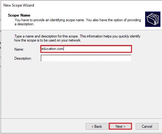 install DHCP server and configure Windows server