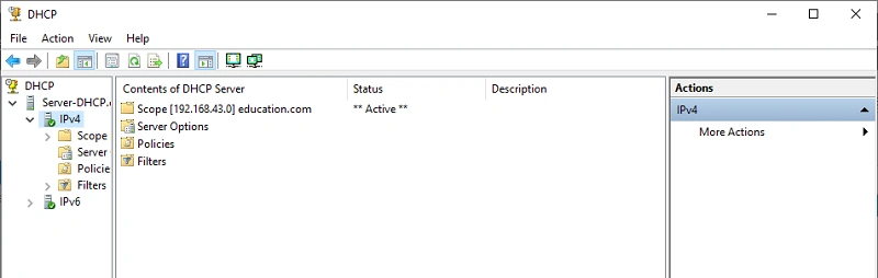 install DHCP server and configure Windows server