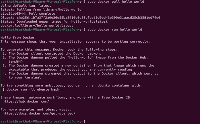 Docker Hello World container