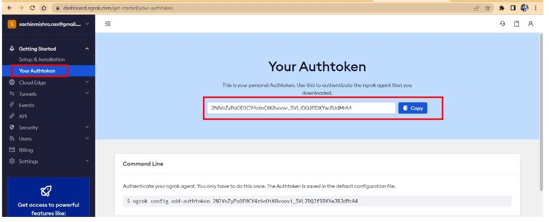 NgRok Authentication