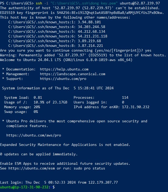 Instance connect