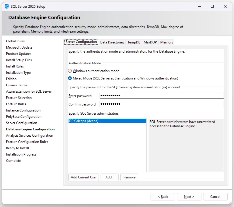 Authentication Mode