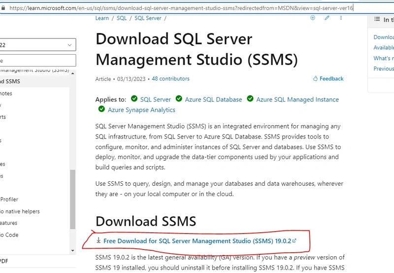 Download SQL Server Management System