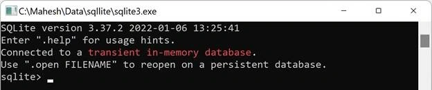 Double-click on sqlite3.exe