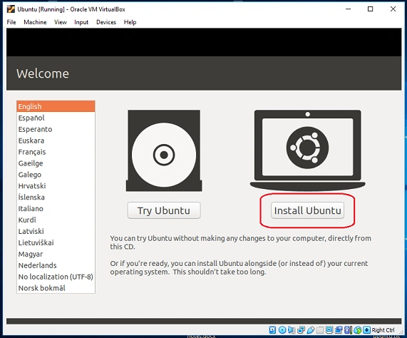 "Install Ubuntu"