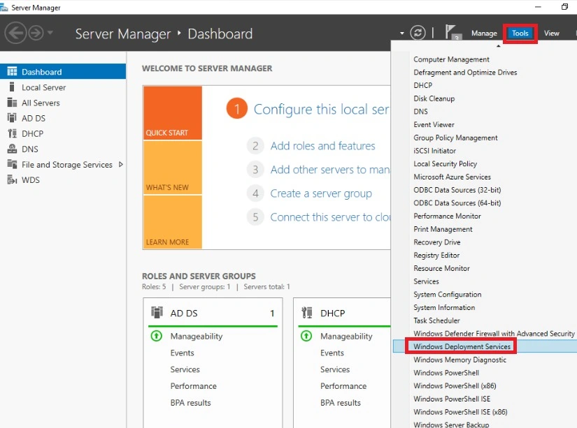 Windows deployment service