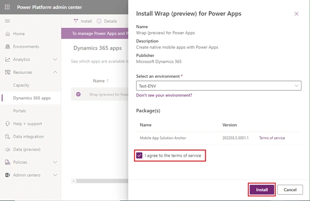 How to Install Wrap features in Power Apps