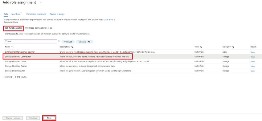  role assignment section
